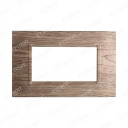 PLACCA QUADRATA 4P LEGNO SCURO